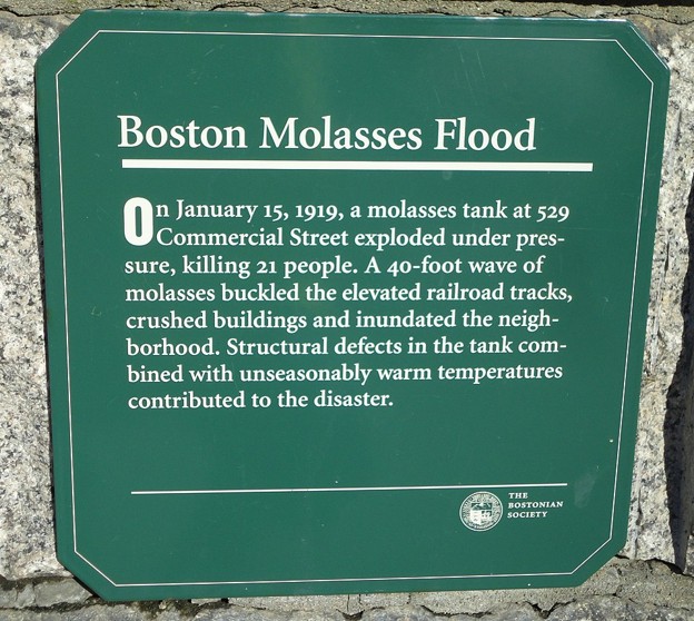 Boston Molasses Flood memorial sign
